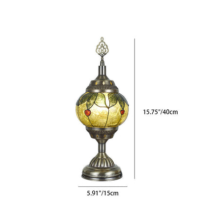 Traditionelle Tiffany romantische ovale Eisen emaillierte 1-lampen Tischlampe für das Schlafzimmer