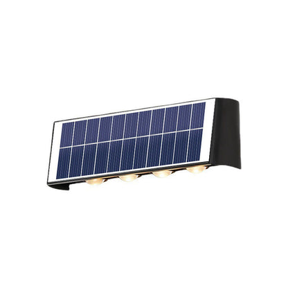Moderne Einfachheit Solar wasserdichte rechteckige ABS PMMA LED Wandleuchte Lampe für Outdoor-Terrasse