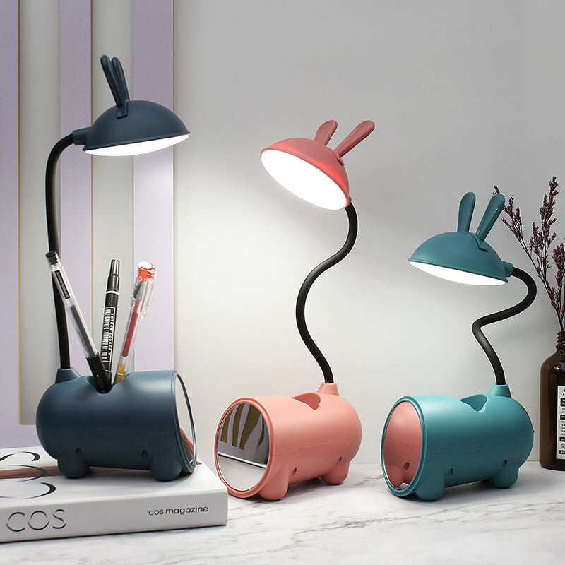 Cartoon Kreativ Rabbit LED Touch USB Stift Halter Schreibtisch Lampe