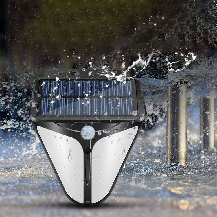 Solar Intelligentes Dreieck Außen Wasserdichte Körper Sensor Patio LED Wandlicht