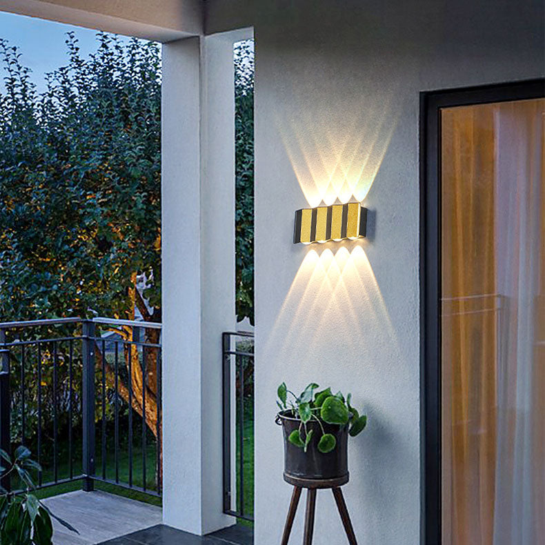 Moderne leichte Luxus Gold Aluminium Outdoor wasserdichte Terrasse LED Wandleuchte Lampe