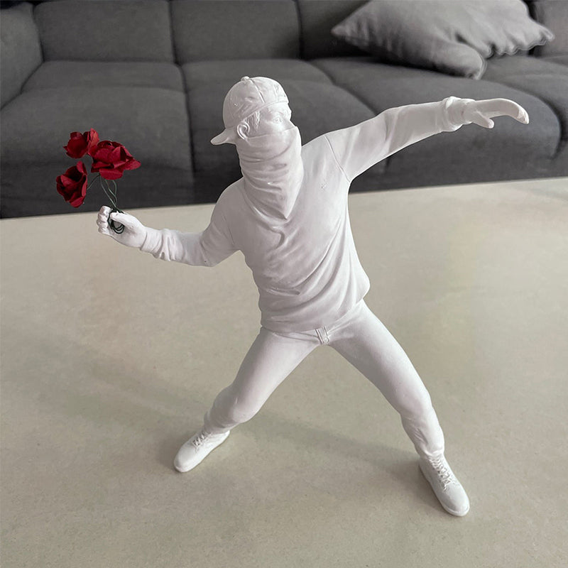 Banksy Blumen Randale Ornament