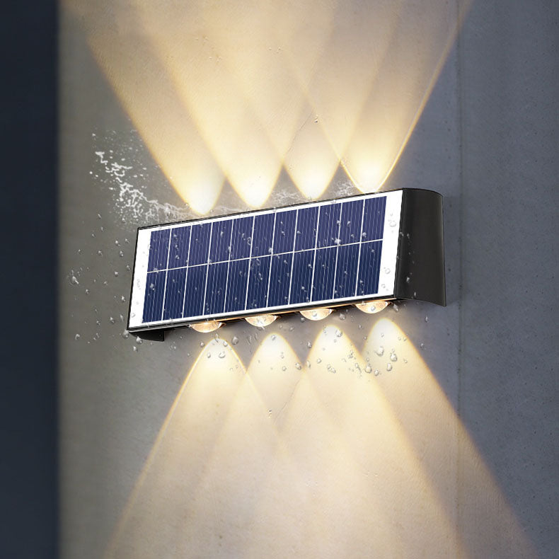 Moderne Einfachheit Solar wasserdichte rechteckige ABS PMMA LED Wandleuchte Lampe für Outdoor-Terrasse