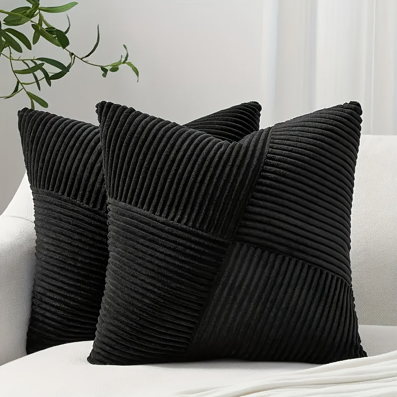Kissenbezug Set | Boho Stil | Weiches Cord | 2 Stück, 45×45 cm, 50x50 cm