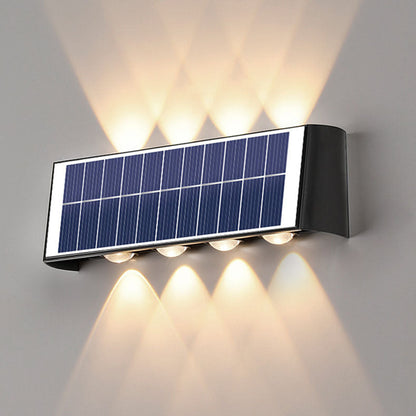 Moderne Einfachheit Solar wasserdichte rechteckige ABS PMMA LED Wandleuchte Lampe für Outdoor-Terrasse