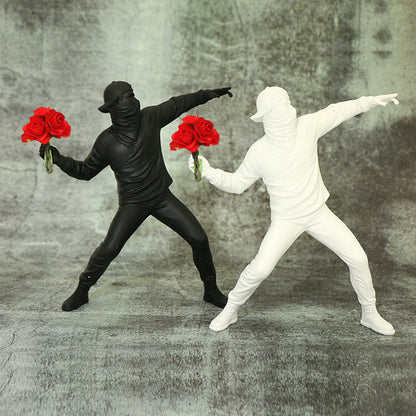 Banksy Blumen Randale Ornament
