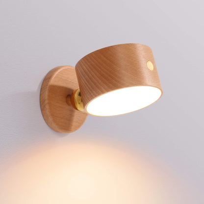 Einfaches Holz-USB-wiederaufladbares berührungsempfindliches magnetisches LED-Nachtlicht Wandleuchtenlampe