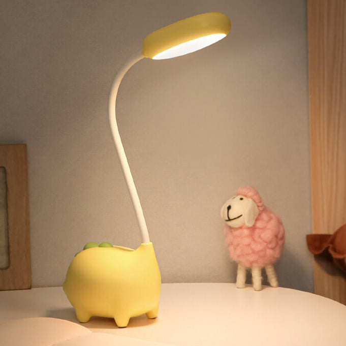 Wiederaufladbare LED-Schreibtischlampe mit Cartoon Dinosaurier Augenpflege