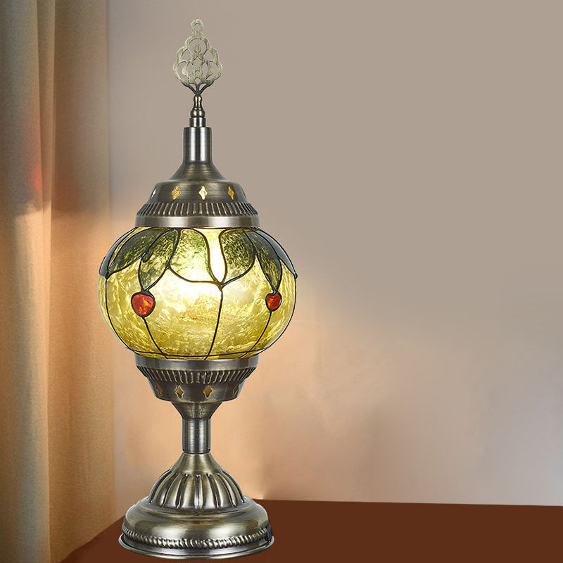 Traditionelle Tiffany romantische ovale Eisen emaillierte 1-lampen Tischlampe für das Schlafzimmer