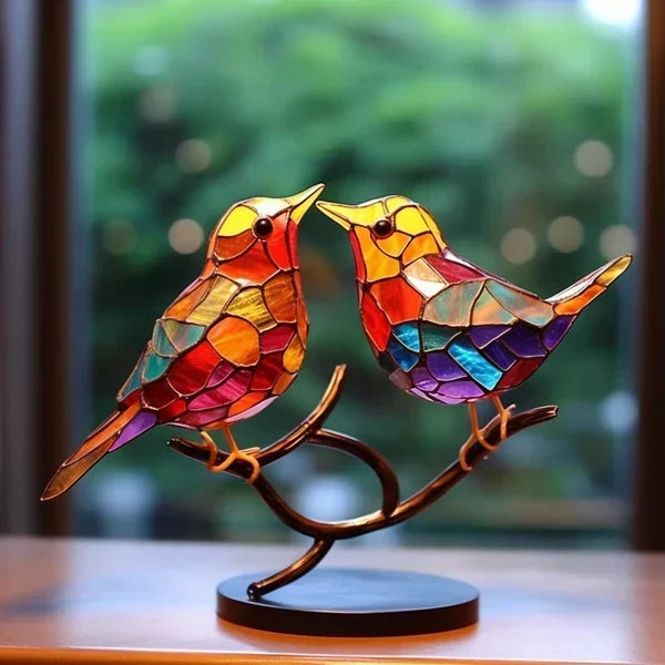 LuxeHome - AvianElegance Vögel aus farbigem Glas für eine raffinierte Innenarchitektur