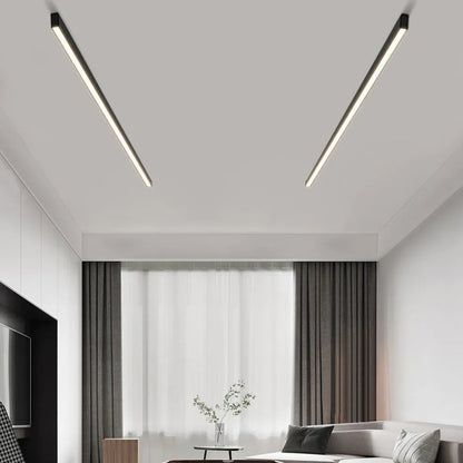 Schwarze Metall-Deckenlampe LED linear minimalistisches modernes Design