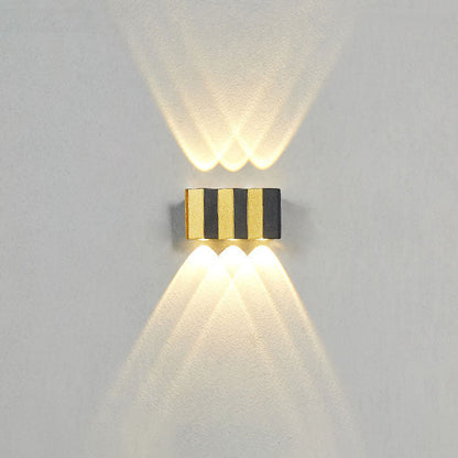 Moderne leichte Luxus Gold Aluminium Outdoor wasserdichte Terrasse LED Wandleuchte Lampe
