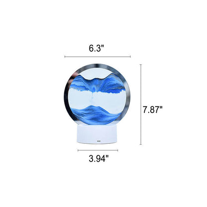 Kreative runde Sanduhr Quicksand 3D LED Nachttischlampe Tischlampe