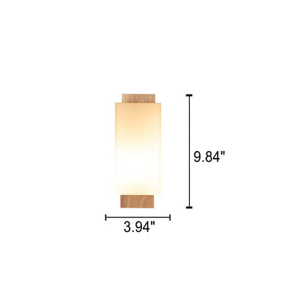 Moderner minimalistischer Massivholz-Würfel-Glas-Säule 1 Lampe Wandleuchten