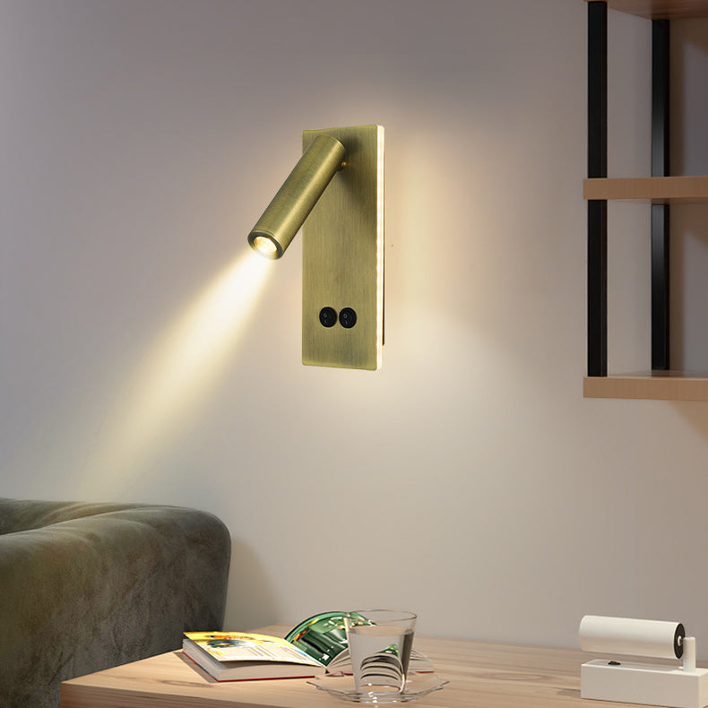 Moderne Minimalistische Rechteckige Runde Eisen Aluminium LED Wandlampe Für Schlafzimmer