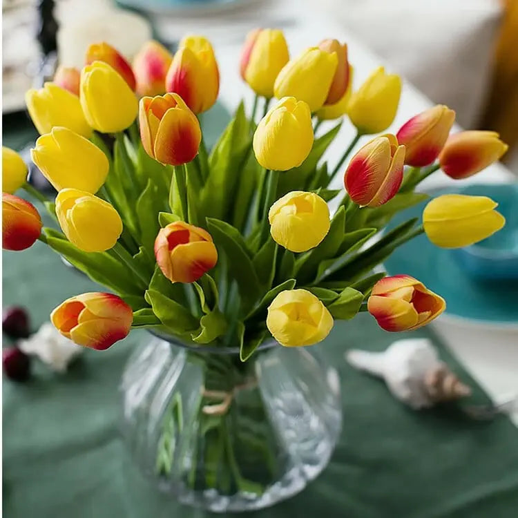 10-teilige Set künstlicher Tulpen aus Latex – stilvolle und langlebige Dekorationsblumen