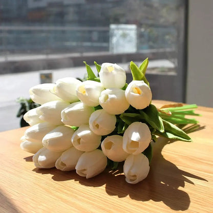 10-teilige Set künstlicher Tulpen aus Latex – stilvolle und langlebige Dekorationsblumen