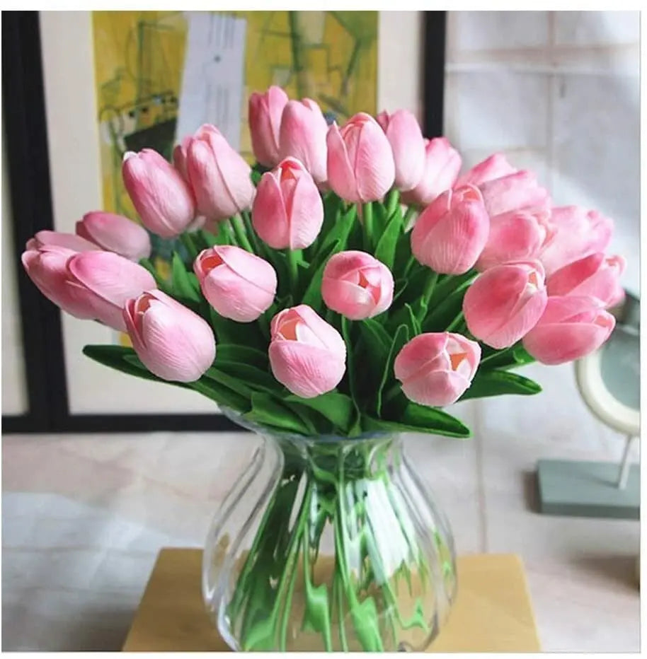 10-teilige Set künstlicher Tulpen aus Latex – stilvolle und langlebige Dekorationsblumen