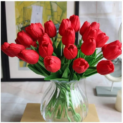 10-teilige Set künstlicher Tulpen aus Latex – stilvolle und langlebige Dekorationsblumen