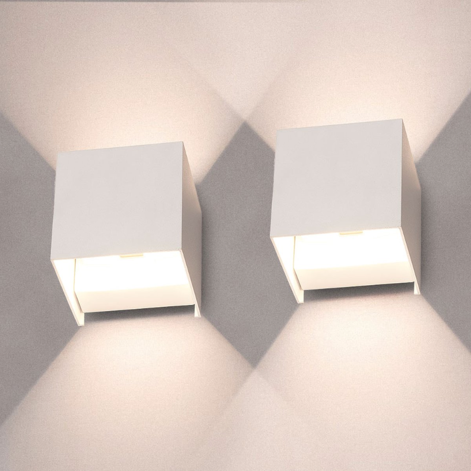 Drahtlose LED-Wandlampen – Modernes Würfeldesign (Set von 2)