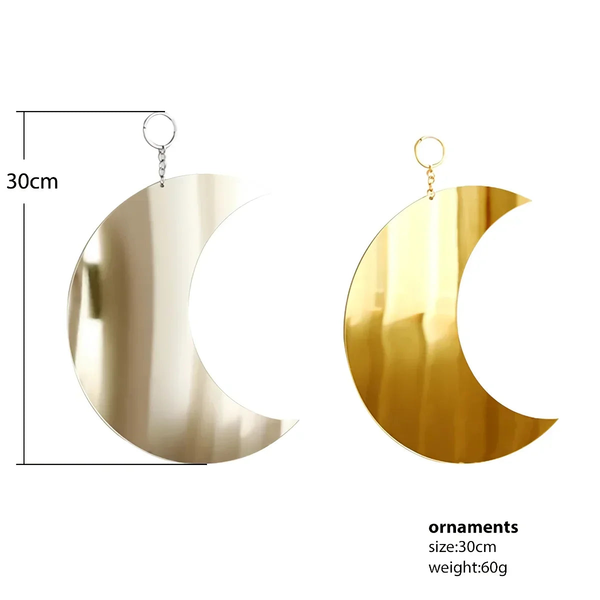 Heim Zeile | Gold Mond Spiegel Acryl Hängend Dekorativer Wandspiegel