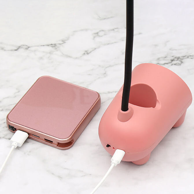 Cartoon Kreativ Rabbit LED Touch USB Stift Halter Schreibtisch Lampe