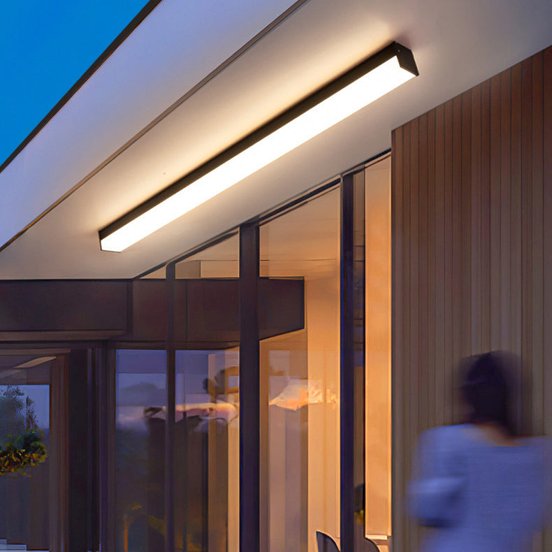 Moderne minimalistische lange rechteckige Aluminium-PC-LED-Einbau-Deckenleuchten für den Außenbereich patio