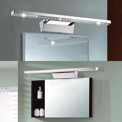 Heim Zeile | Rechteckiger Innenwandspiegel Licht Edelstahl 16"/19.5" W LED Modern Wandmontiertes Licht in Chrom, Warm/Weiß Beleuchtung