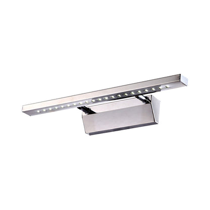 Heim Zeile | Rechteckiger Innenwandspiegel Licht Edelstahl 16"/19.5" W LED Modern Wandmontiertes Licht in Chrom, Warm/Weiß Beleuchtung