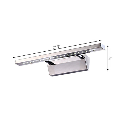 Heim Zeile | Rechteckiger Innenwandspiegel Licht Edelstahl 16"/19.5" W LED Modern Wandmontiertes Licht in Chrom, Warm/Weiß Beleuchtung