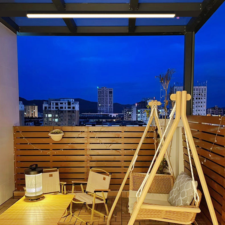 Moderne minimalistische lange rechteckige Aluminium-PC-LED-Einbau-Deckenleuchten für den Außenbereich patio