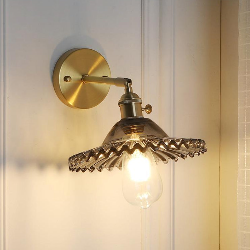 Messing Wandleuchte, industrielle Rauchglas 1 Licht, Wohnzimmer Wandleuchte Beleuchtungseinrichtung