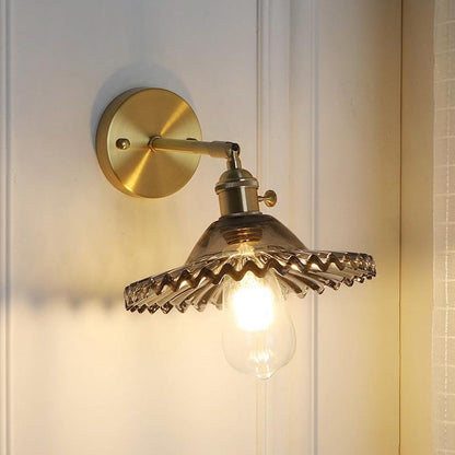 Messing Wandleuchte, industrielle Rauchglas 1 Licht, Wohnzimmer Wandleuchte Beleuchtungseinrichtung