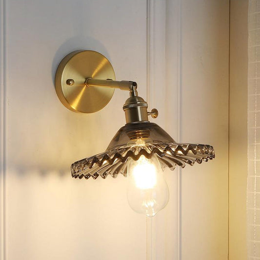 Messing Wandleuchte, industrielle Rauchglas 1 Licht, Wohnzimmer Wandleuchte Beleuchtungseinrichtung