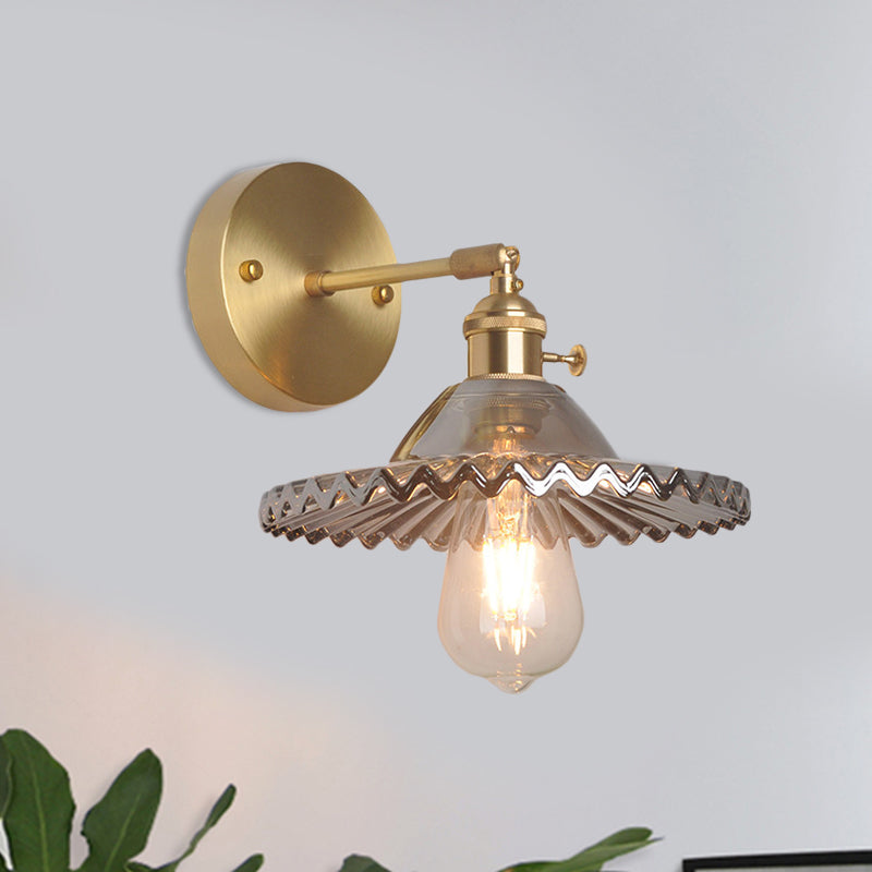 Messing Wandleuchte, industrielle Rauchglas 1 Licht, Wohnzimmer Wandleuchte Beleuchtungseinrichtung