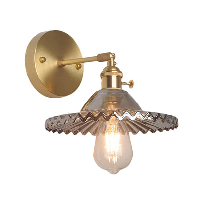 Messing Wandleuchte, industrielle Rauchglas 1 Licht, Wohnzimmer Wandleuchte Beleuchtungseinrichtung