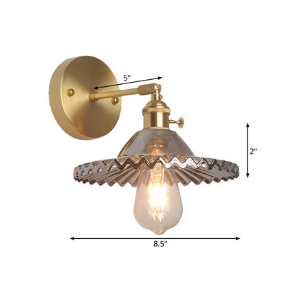 Messing Wandleuchte, industrielle Rauchglas 1 Licht, Wohnzimmer Wandleuchte Beleuchtungseinrichtung