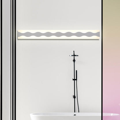 Heim Zeile | 16"/19.5" Breite LED Badezimmer Spiegel Beleuchtung mit Wellen-Acrylschirm Weiße Wandleuchte in Warm/Weiß Licht