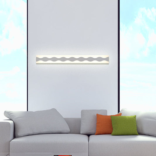 Heim Zeile | 16"/19.5" Breite LED Badezimmer Spiegel Beleuchtung mit Wellen-Acrylschirm Weiße Wandleuchte in Warm/Weiß Licht