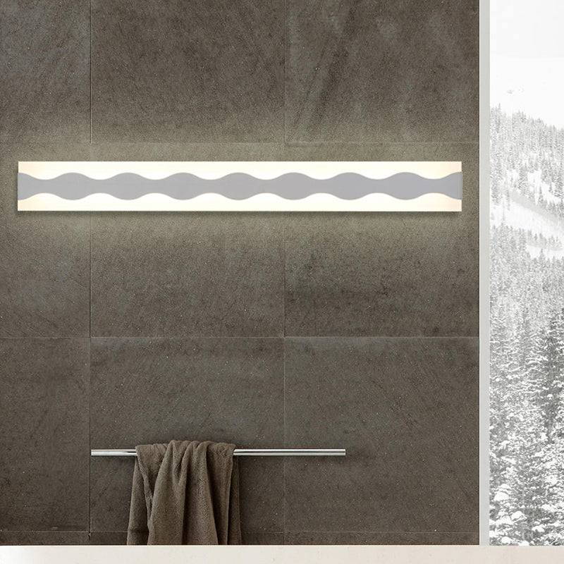 Heim Zeile | 16"/19.5" Breite LED Badezimmer Spiegel Beleuchtung mit Wellen-Acrylschirm Weiße Wandleuchte in Warm/Weiß Licht