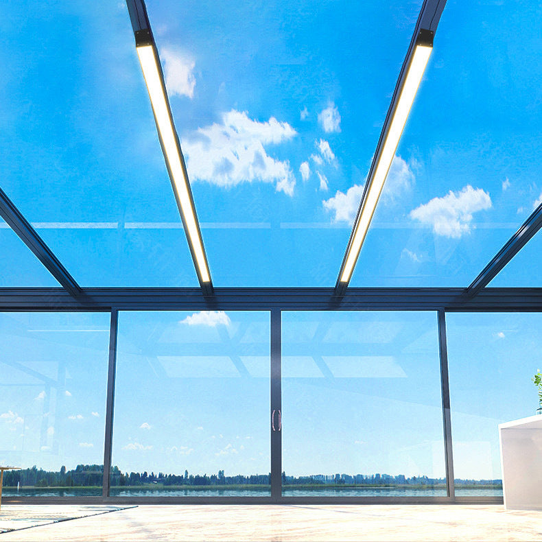 Moderne minimalistische lange rechteckige Aluminium-PC-LED-Einbau-Deckenleuchten für den Außenbereich patio
