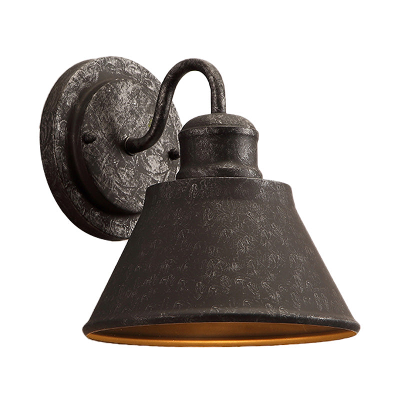 Metall Antik Schwarz Wandlampen Trommel/Trumpet Schirm 1-Licht Retro Rustikal Wandlampe Montage