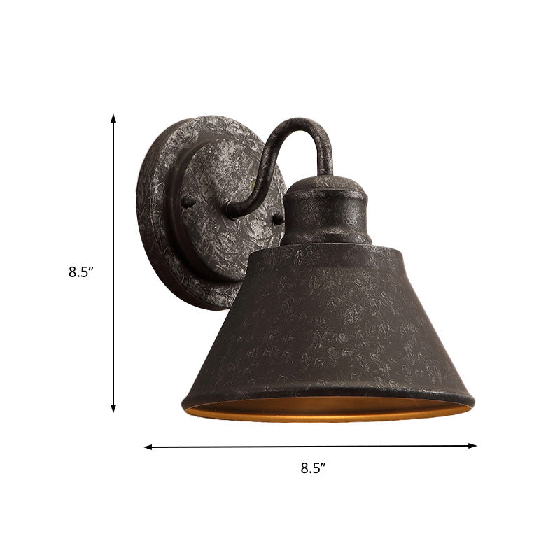 Metall Antik Schwarz Wandlampen Trommel/Trumpet Schirm 1-Licht Retro Rustikal Wandlampe Montage