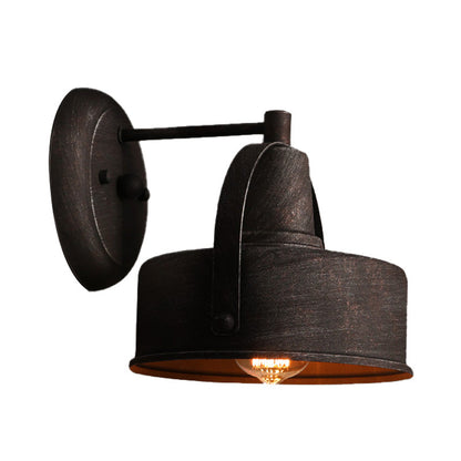 Metall Antik Schwarz Wandlampen Trommel/Trumpet Schirm 1-Licht Retro Rustikal Wandlampe Montage