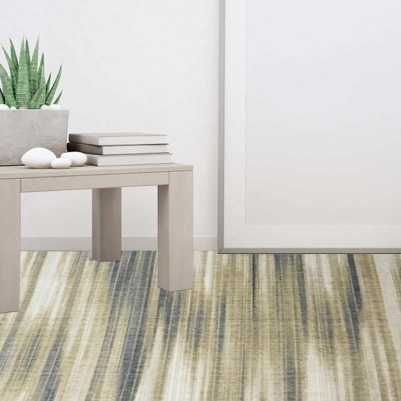 Hellebrauner moderner Teppich aus Polyester mit Pinselstrich-Streifenmuster waschbarer Teppich mit rutschfester Rückseite Teppich für das Wohnzimmer