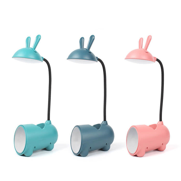 Cartoon Kreativ Rabbit LED Touch USB Stift Halter Schreibtisch Lampe
