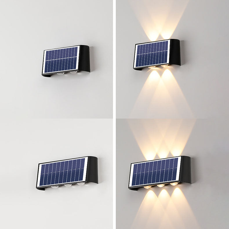 Moderne Einfachheit Solar wasserdichte rechteckige ABS PMMA LED Wandleuchte Lampe für Outdoor-Terrasse
