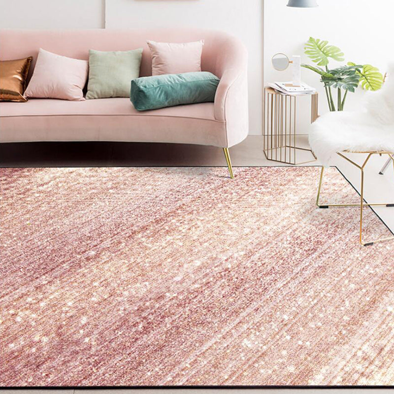 Moderner Wohnzimmerteppich im pinken Glamour-Streifenmuster Teppich Polyester rutschfest maschinenwaschbar Teppich
