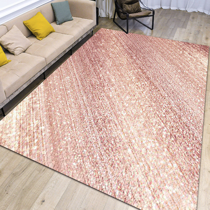 Moderner Wohnzimmerteppich im pinken Glamour-Streifenmuster Teppich Polyester rutschfest maschinenwaschbar Teppich