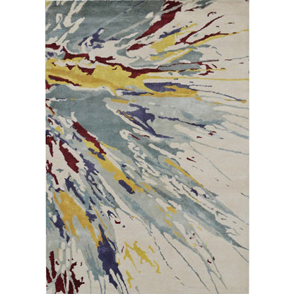 Kamel Mehrfarbiger Moderner Teppich Polyester Aquarellmuster Teppich Waschbar Rutschfester Rückenmatte Teppich für Wohnzimmer